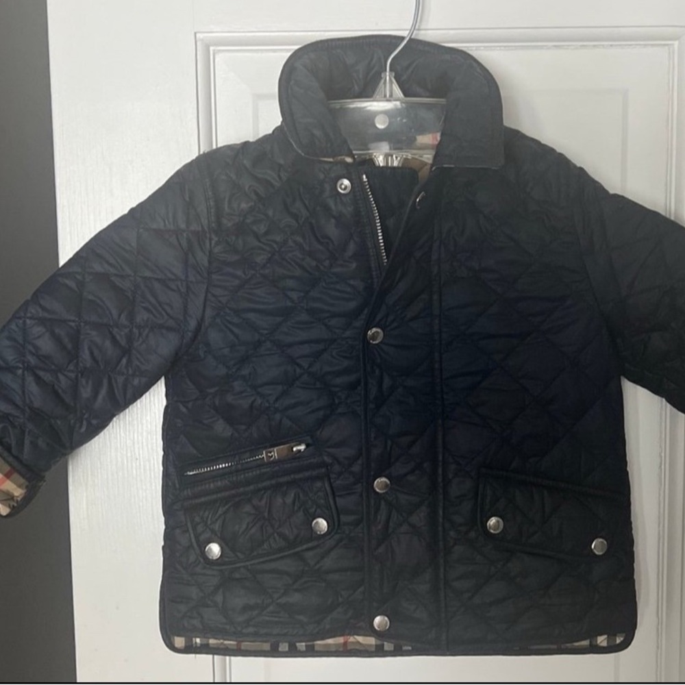 Burberry Black and Tan Puffer Coat with Signature Check Lining